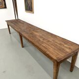 XXL farmhouse table 4 metres in solid pine - 6 legs - 1950s