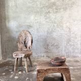 Low stool in old Asian monoxyl teak