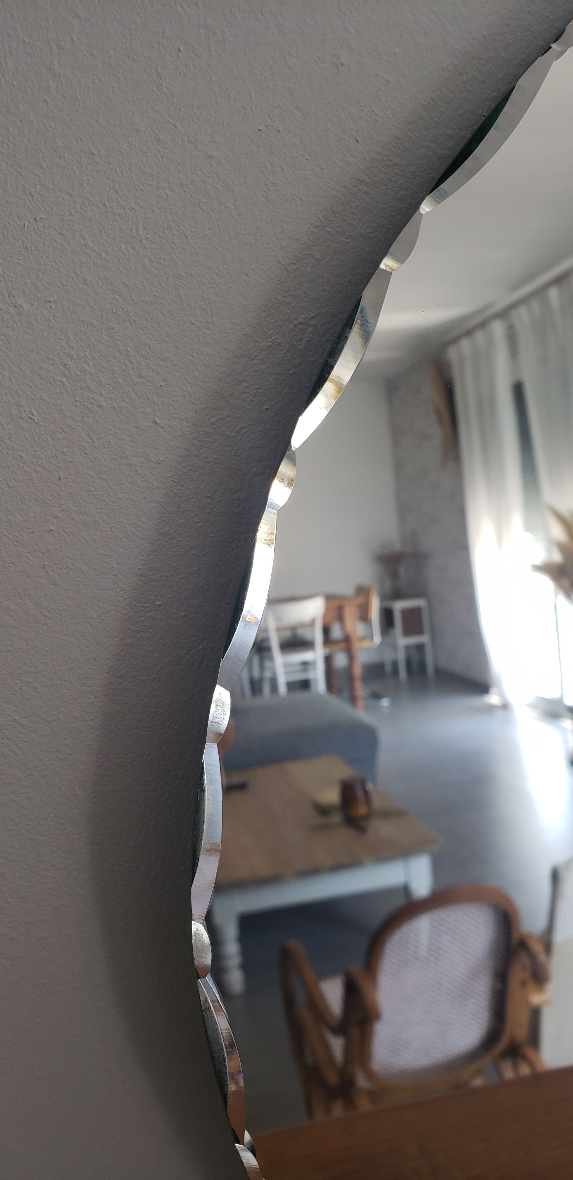 Large format oval beveled mirror 81x60cm