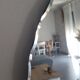 Large format oval beveled mirror 81x60cm