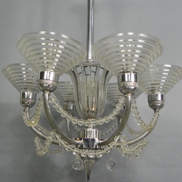 Art Deco hanging lamp G. Leleu