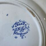 Plate with blue floral decoration KG Luneville