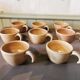 Suite de 8 grandes tasses vintage en grès