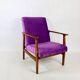 Vintage Violet Velvet Lounge Chair, 1970s