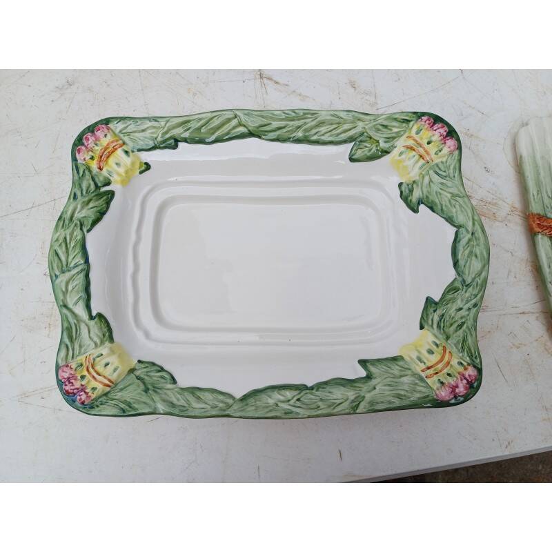 Earthenware asparagus dish
