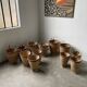 Lot of old grocery baskets