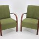 Paire de fauteuils art déco restaurés des années 1940 à boucle, tchécoslovaquie