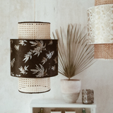 Lampshade in cannage