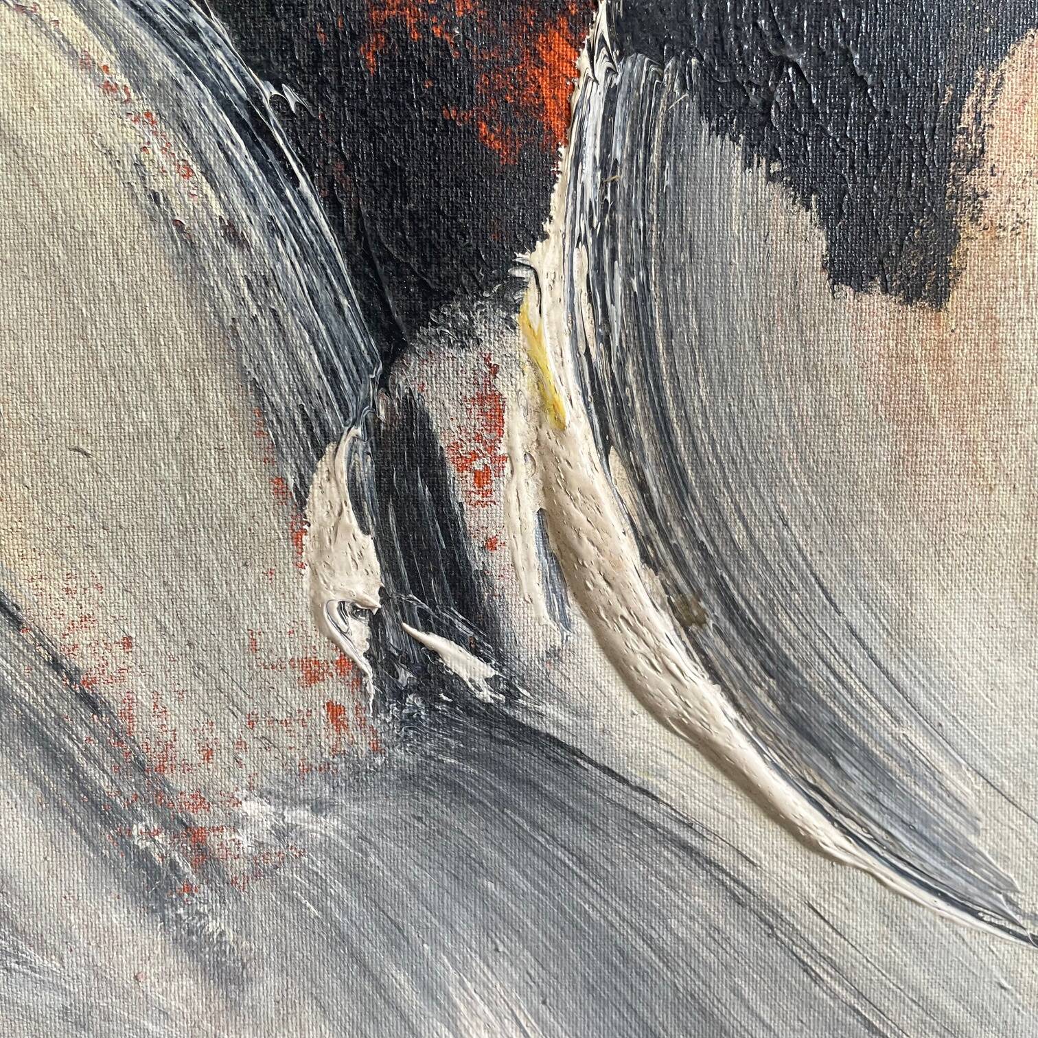 Large Acrylic Painting on Jute, 150 x 250 cm, unframed, ca 1980s