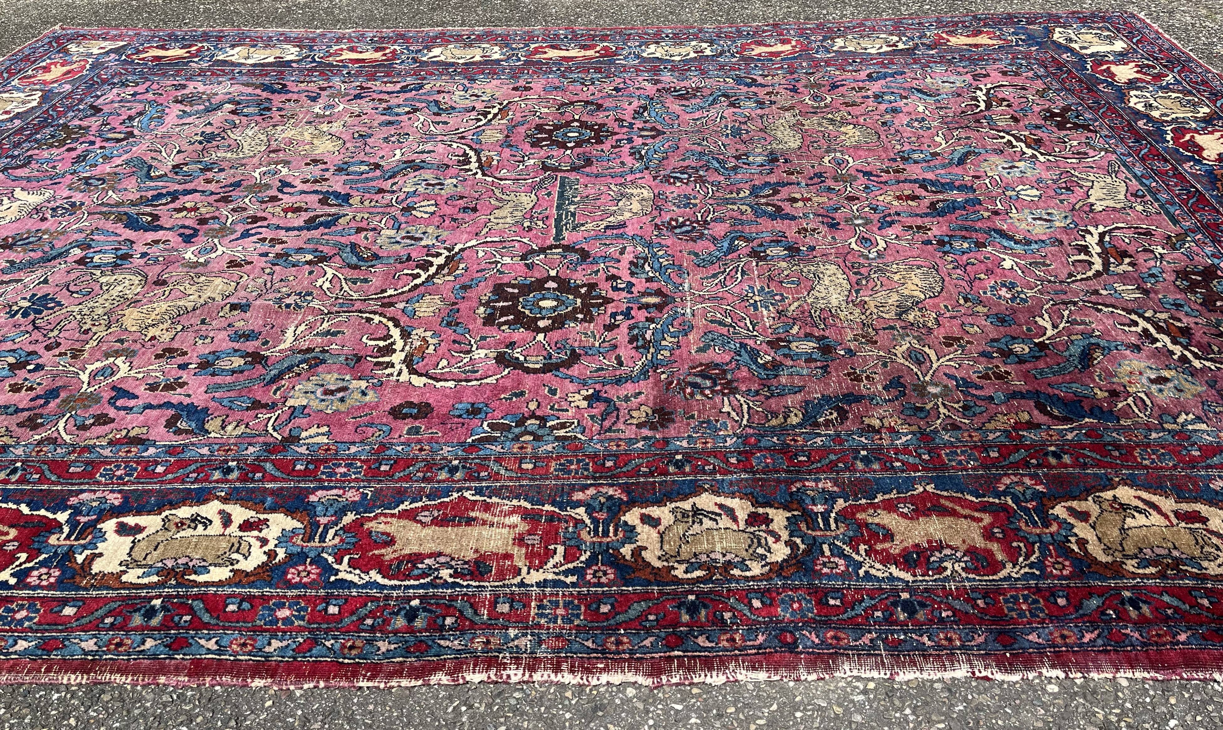 Decorative Persian Rug, Circa 1920