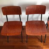 Set of 4 vintage chairs and design feet compass Marko by Kooistra