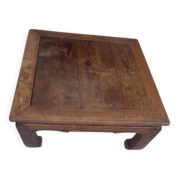 Table de kang chinoise ancienne – orme massif, pieds en sabot de cheval