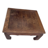 Table de kang chinoise ancienne – orme massif, pieds en sabot de cheval