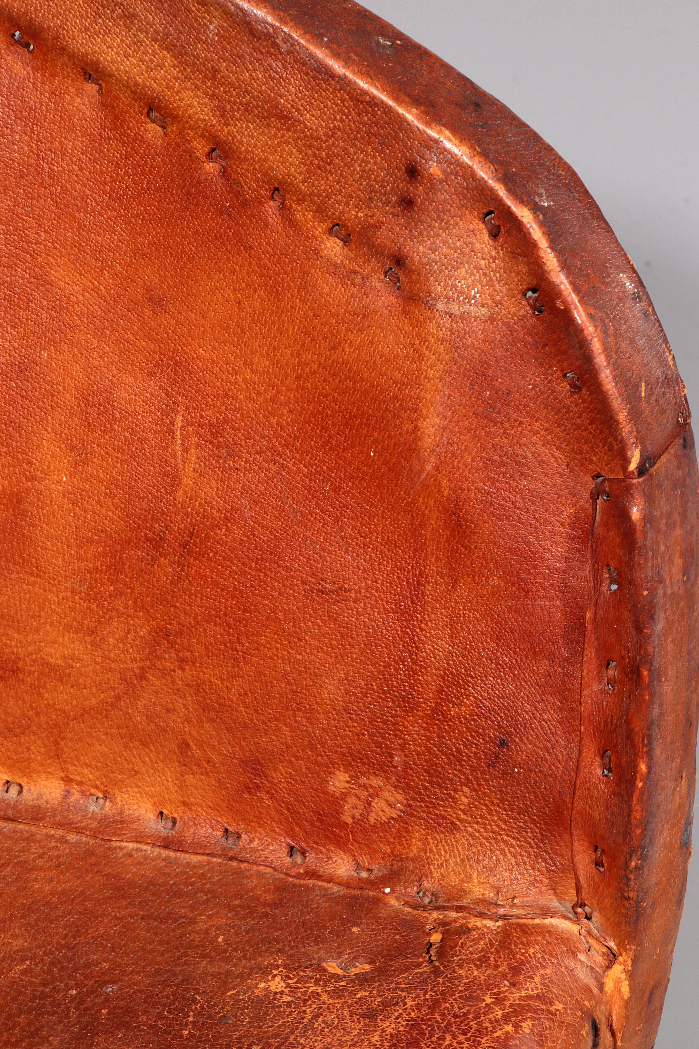 Folk art equipale ostrich chair leather mexico 1970s