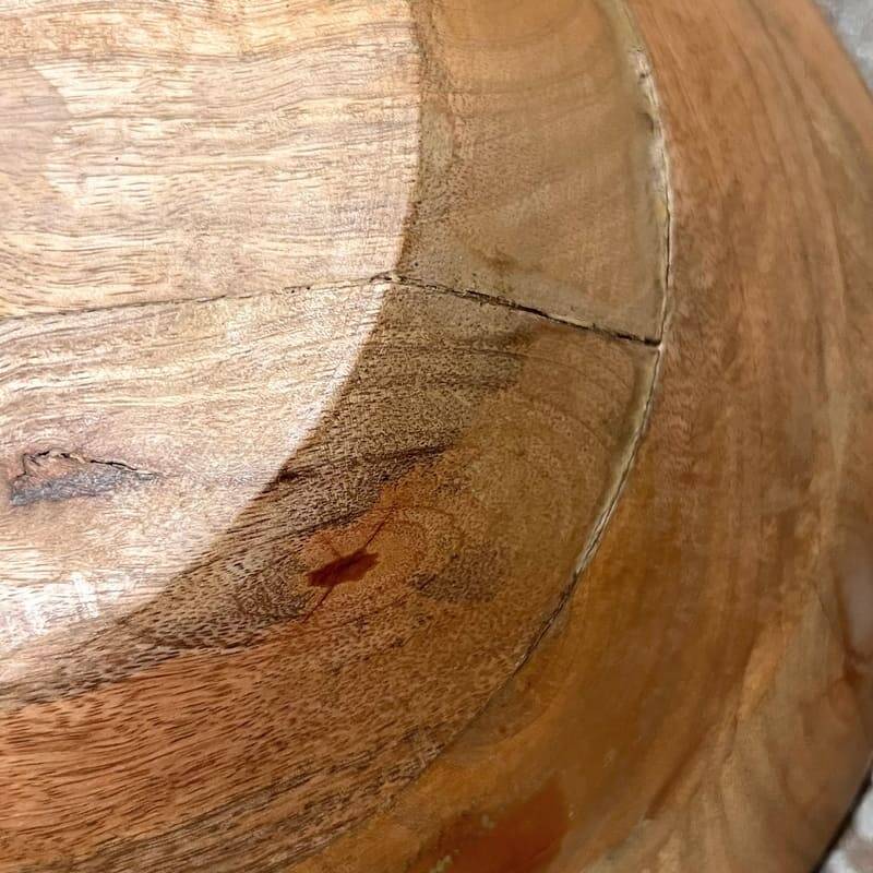 Conical shaped wooden salad bowl