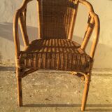Pair of rattan armchairs