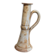 Glazed stoneware candlestick with handle
