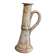 Glazed stoneware candlestick with handle