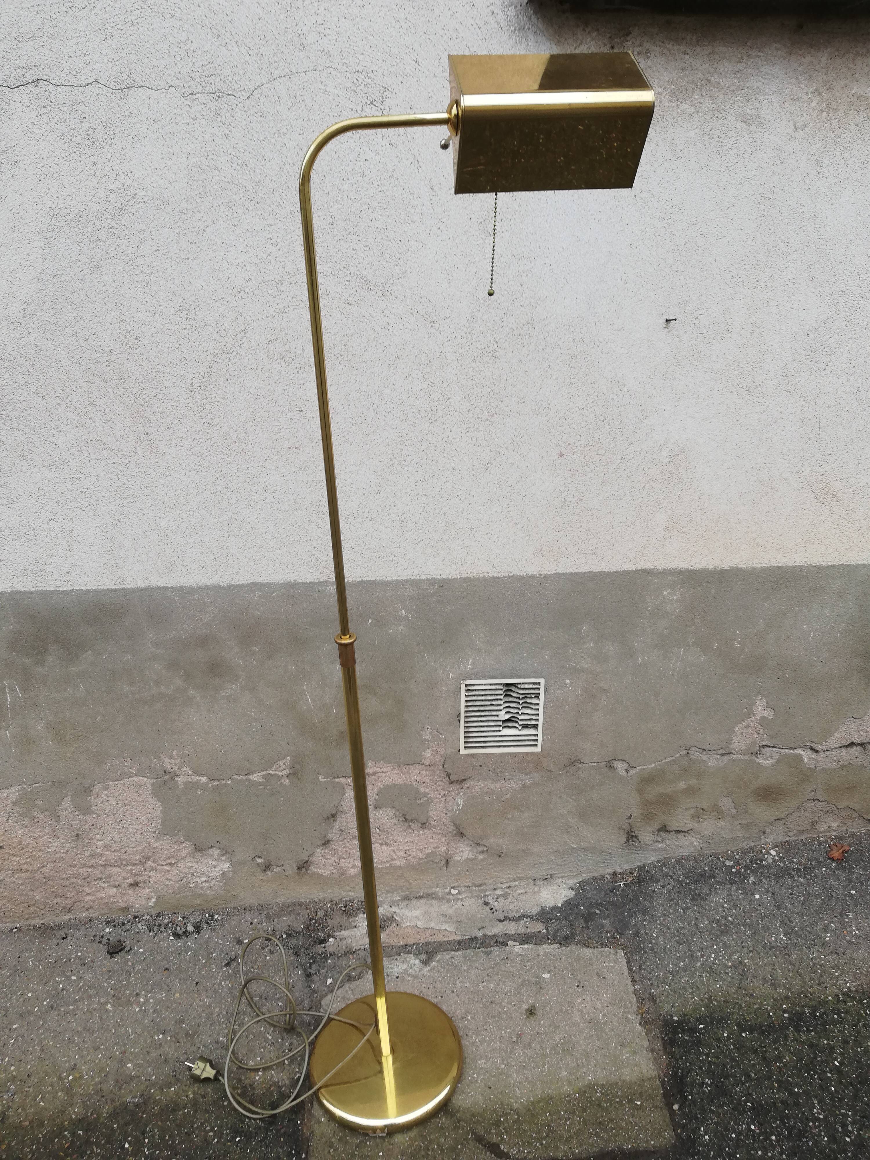Adjustable brass vintage floor lamp