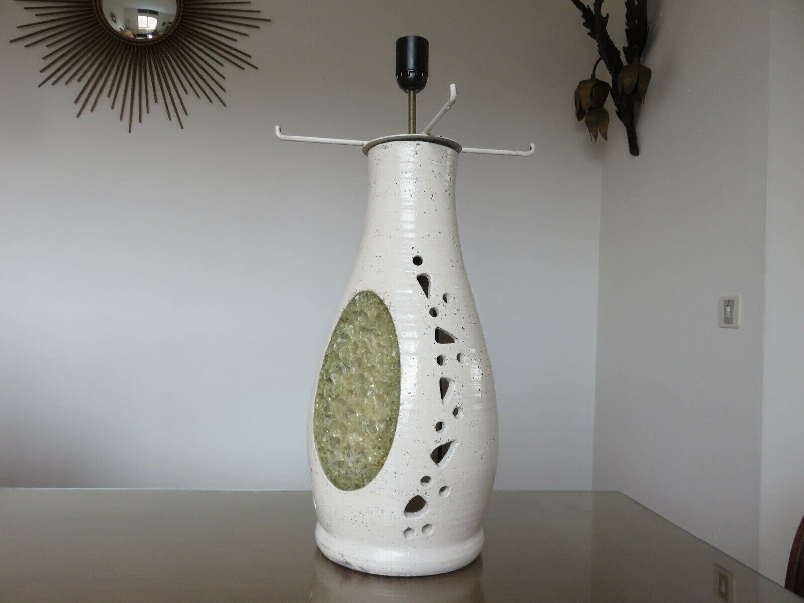 Ceramic lamp and resin "Accolay" 50s 60s