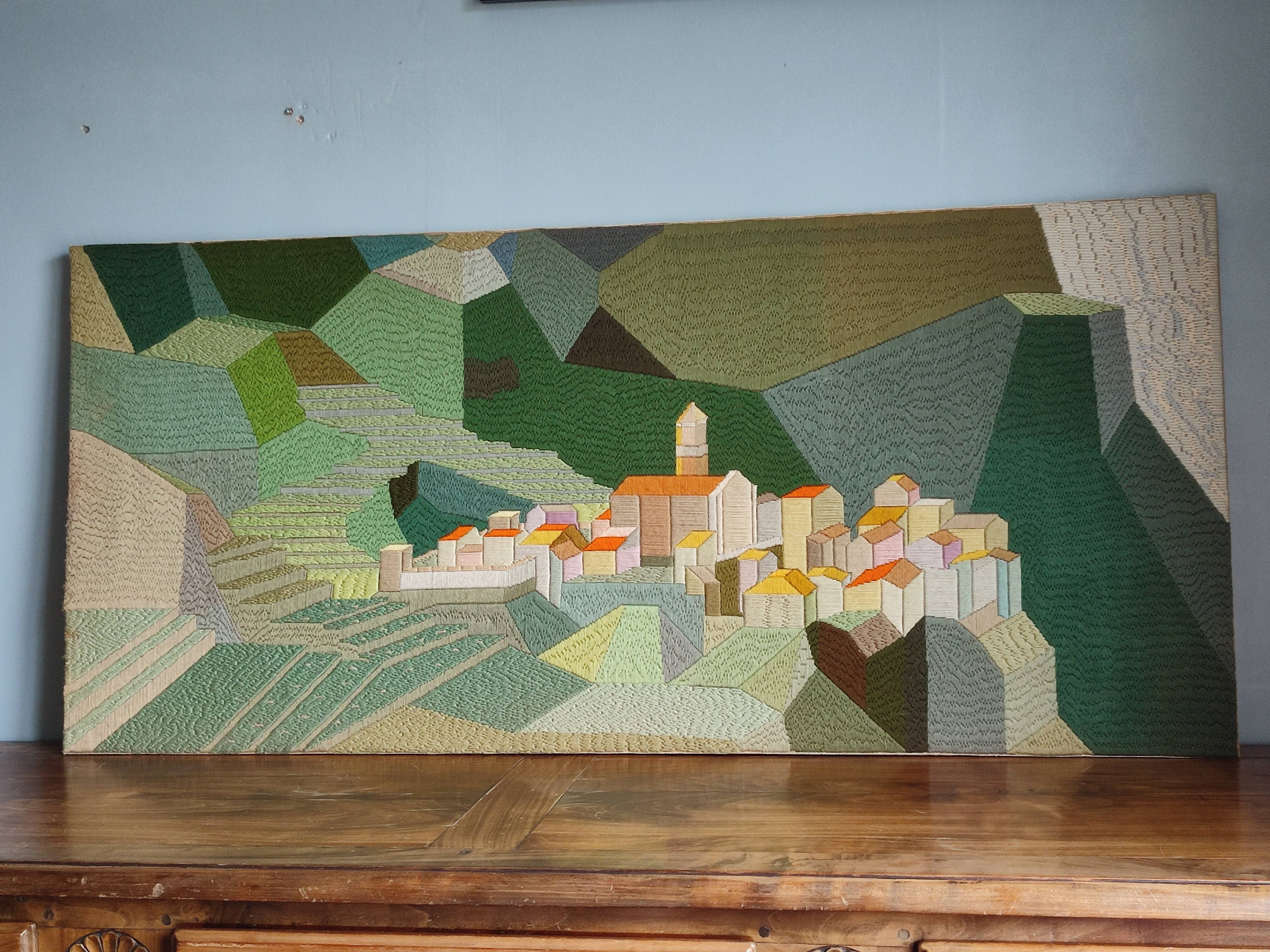 Large format handmade wall tapestry vintage