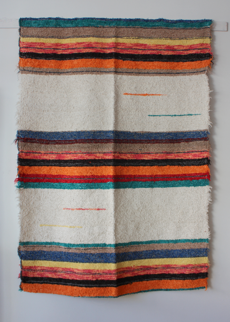 Carpet 140 x 200 cm - multicolor and white
