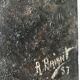 Table, oil on panel, the tip of the Raz, seaside, signed