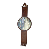 Leather Mirror, attributed to Uno & Östen Kristiansson, Luxus Vittsjö, circa 1970