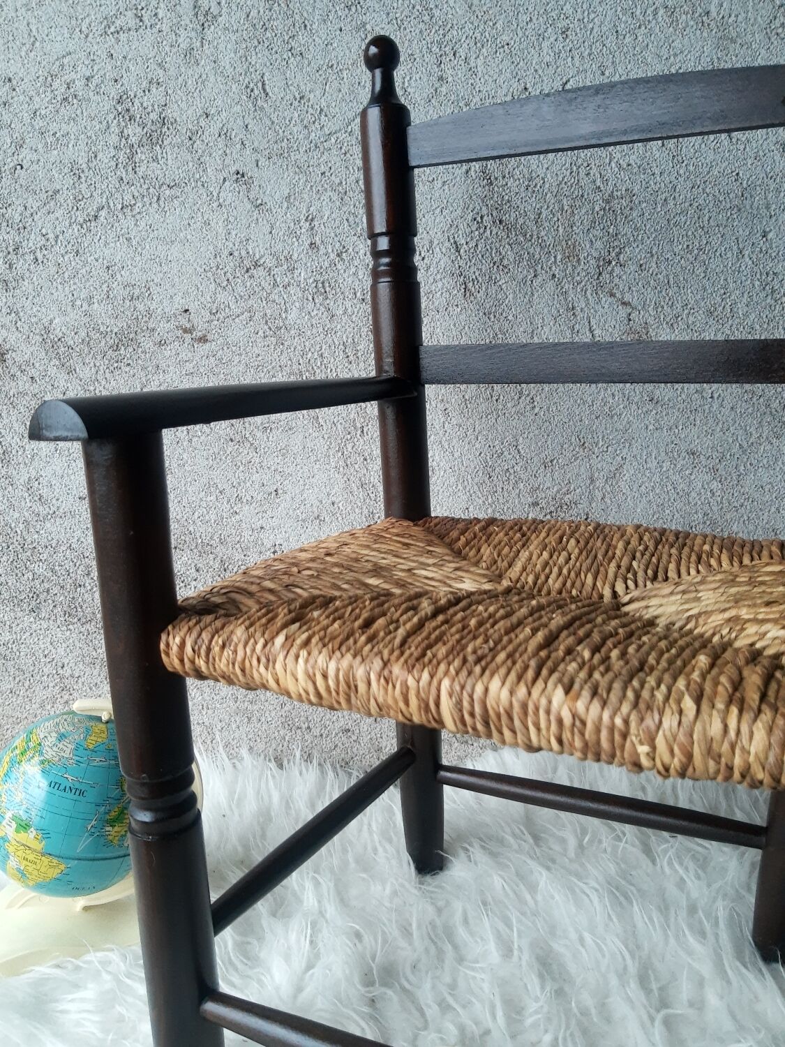 Antique armchair mulched vintage child