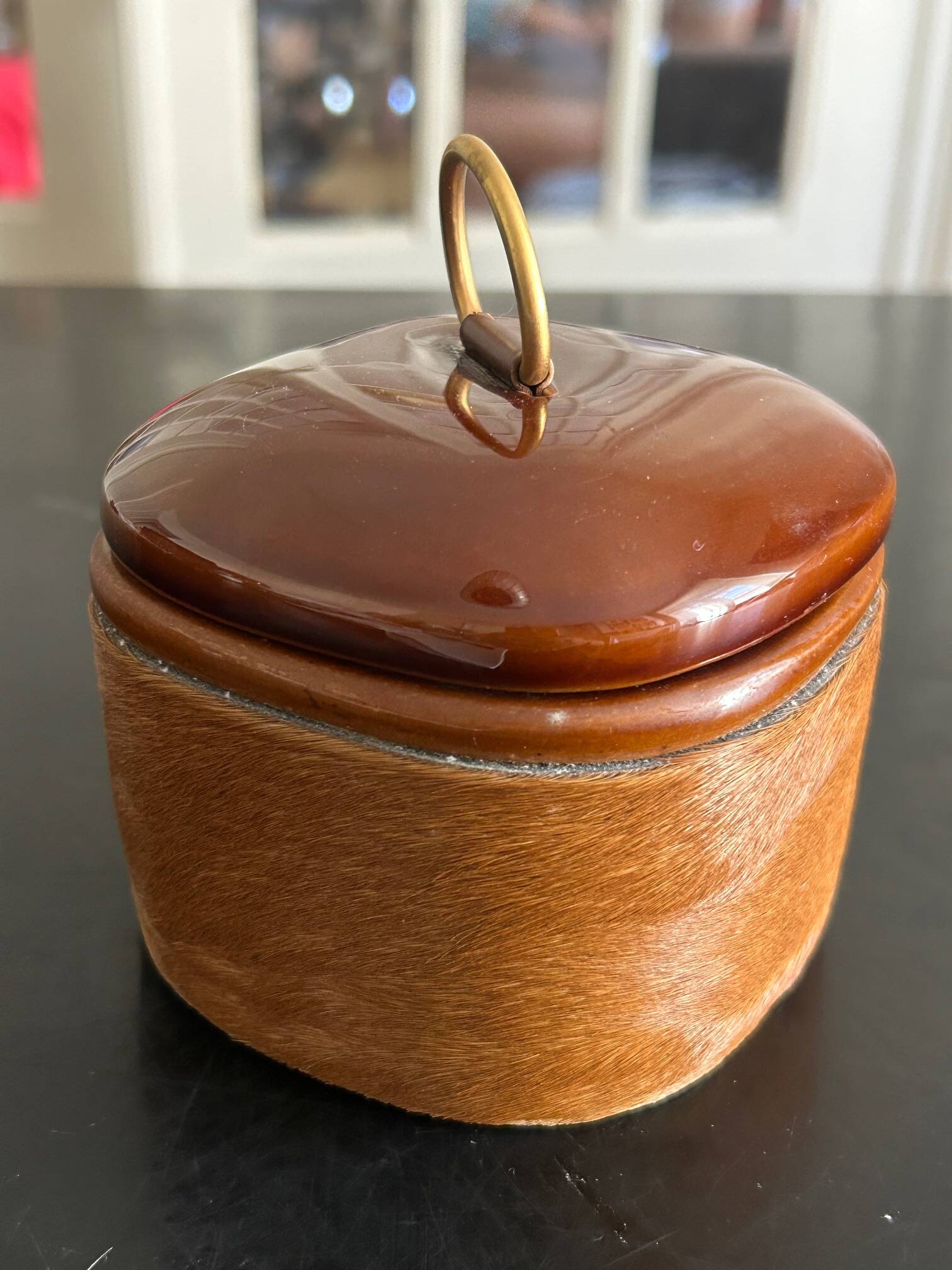 Longchamp leather and ceramic box