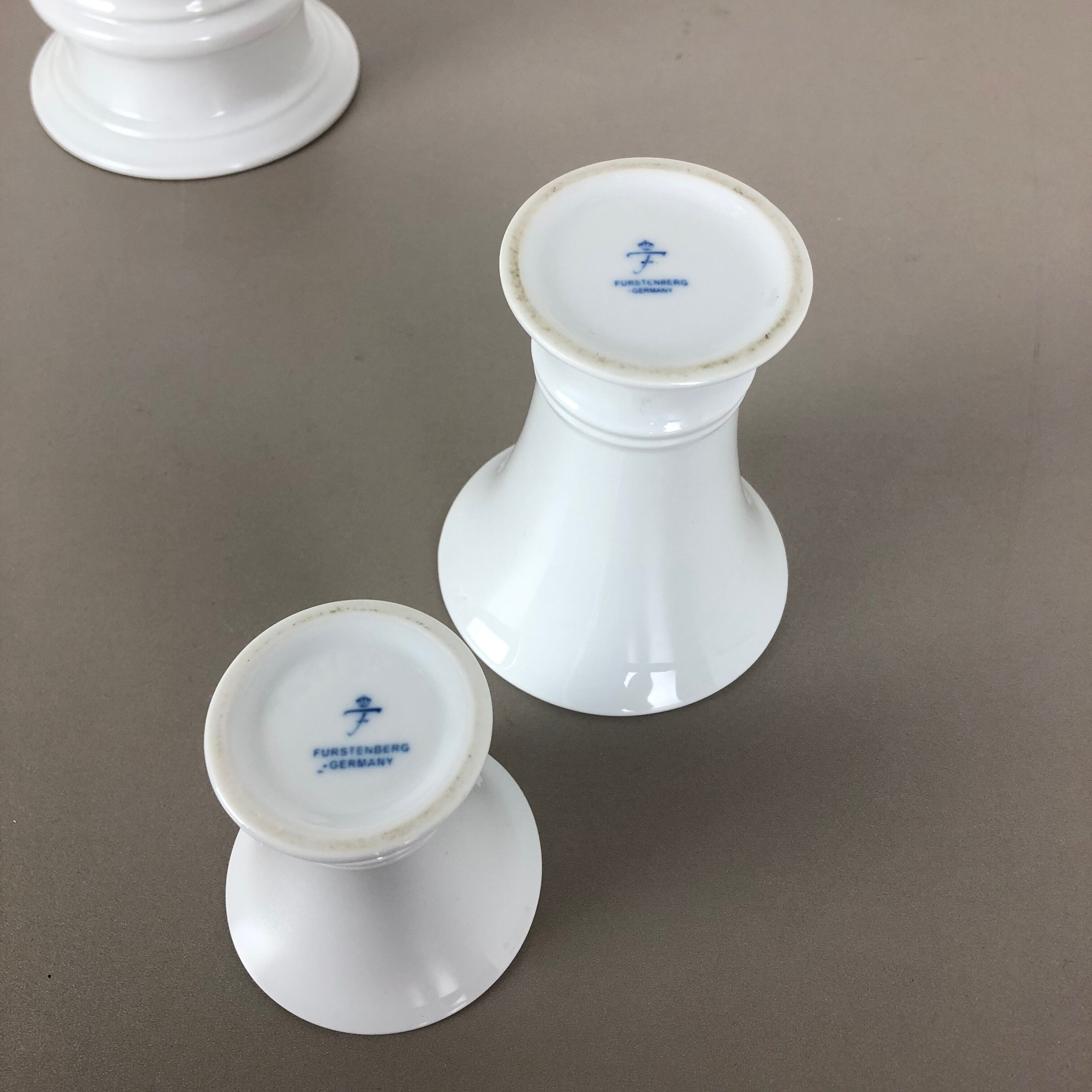 Set of 3 Op Art Vase Porcelain German Vase by Fürstenberg Ceramics Germany 1970s