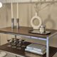 Vintage chrome metal and wood rolling dessert trolley from the 70s-80s.
