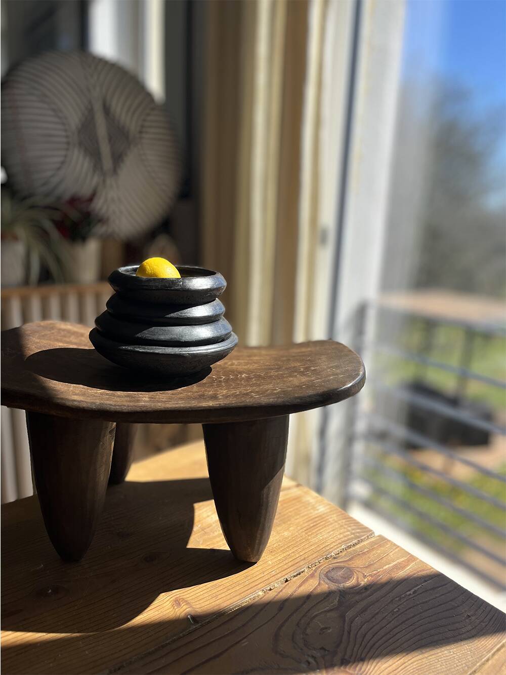 Abron "Kânâh" smoked terracotta bowl duo Ø 15-17 cm | Artisanat A