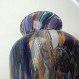 Boheme vase in multicolored thick glass splashes height 27 cm
