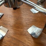 Vintage suspension 5 lights, glass and chrome