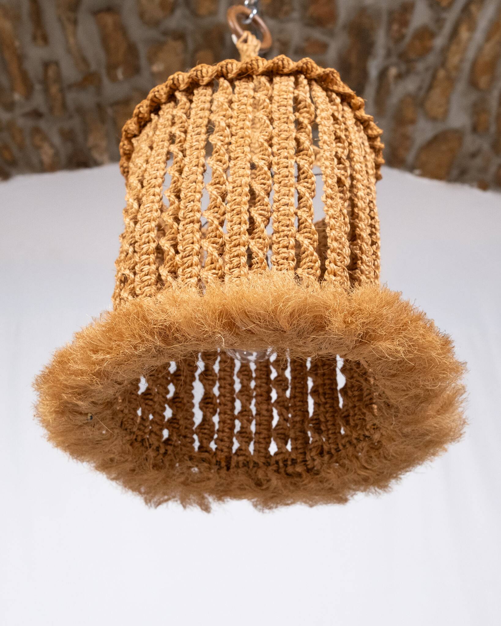 Macramé suspension, Audoux and Minet style, France, 1960s