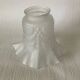 Antique tulip lampshade in white frosted glass with pleated crown
