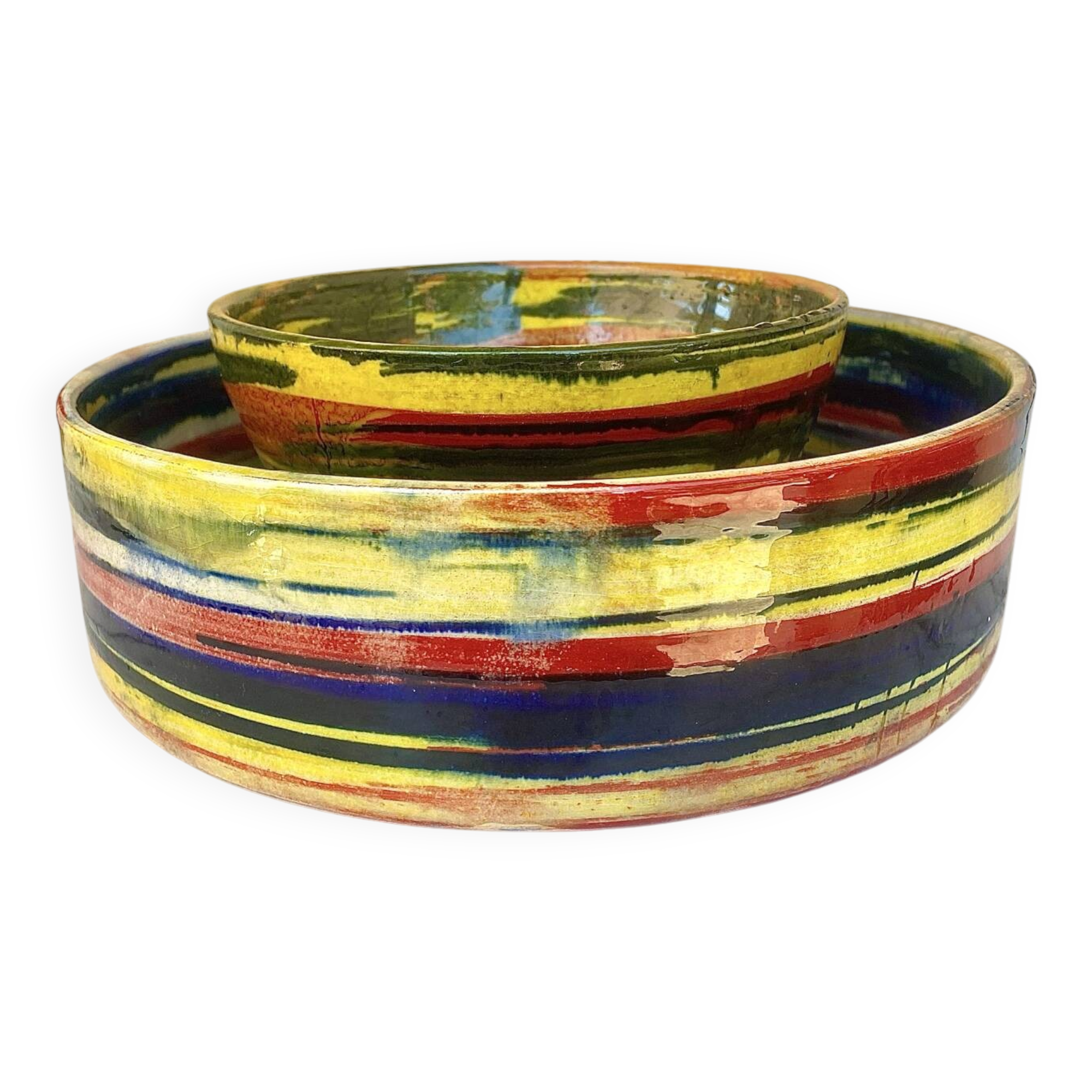 Large glazed terracotta centrepiece signed