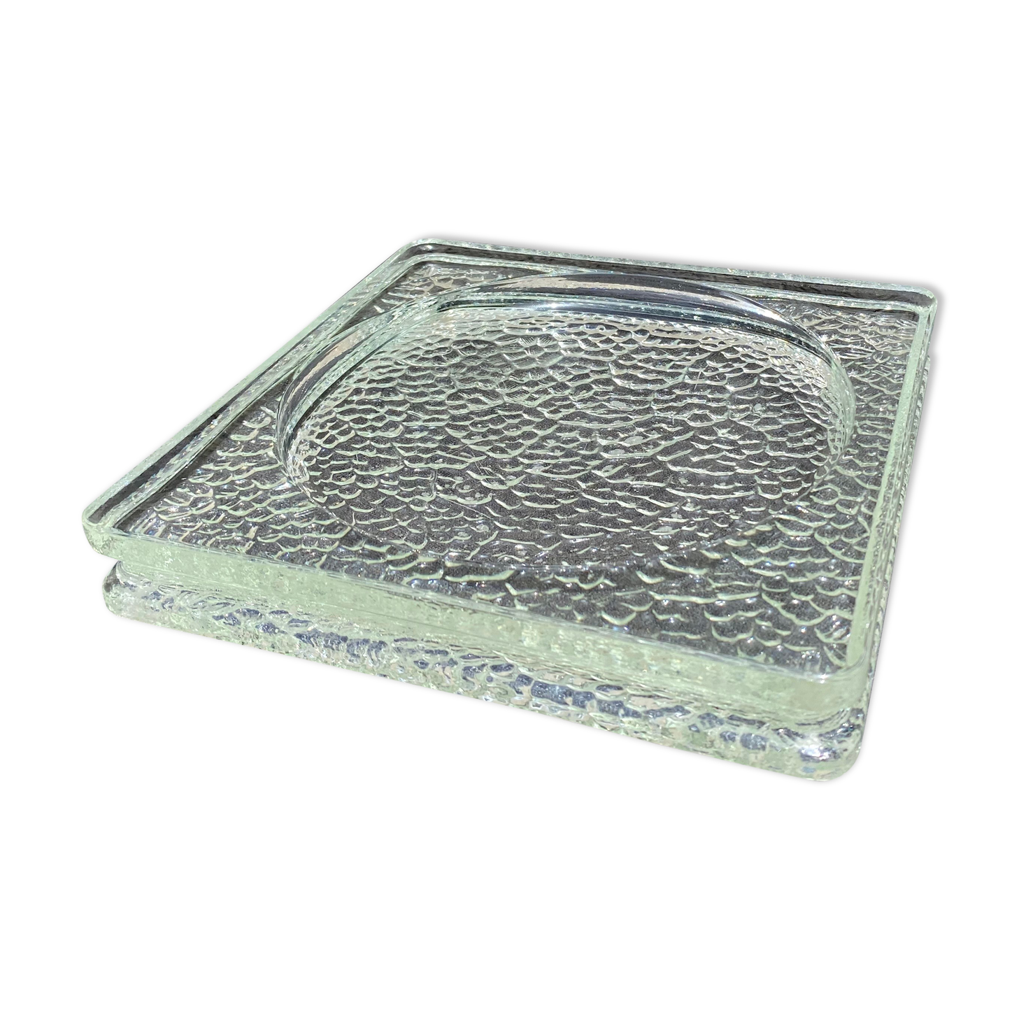 Glass brick lumax nevada empty pocket ashtray vintage 60s