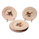 6 dessert plates Digoin Sarreguemines with coloured bird design.