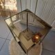 Gold brass side table  
Accent table