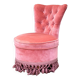 Pink velvet padded toad armchair 1970
