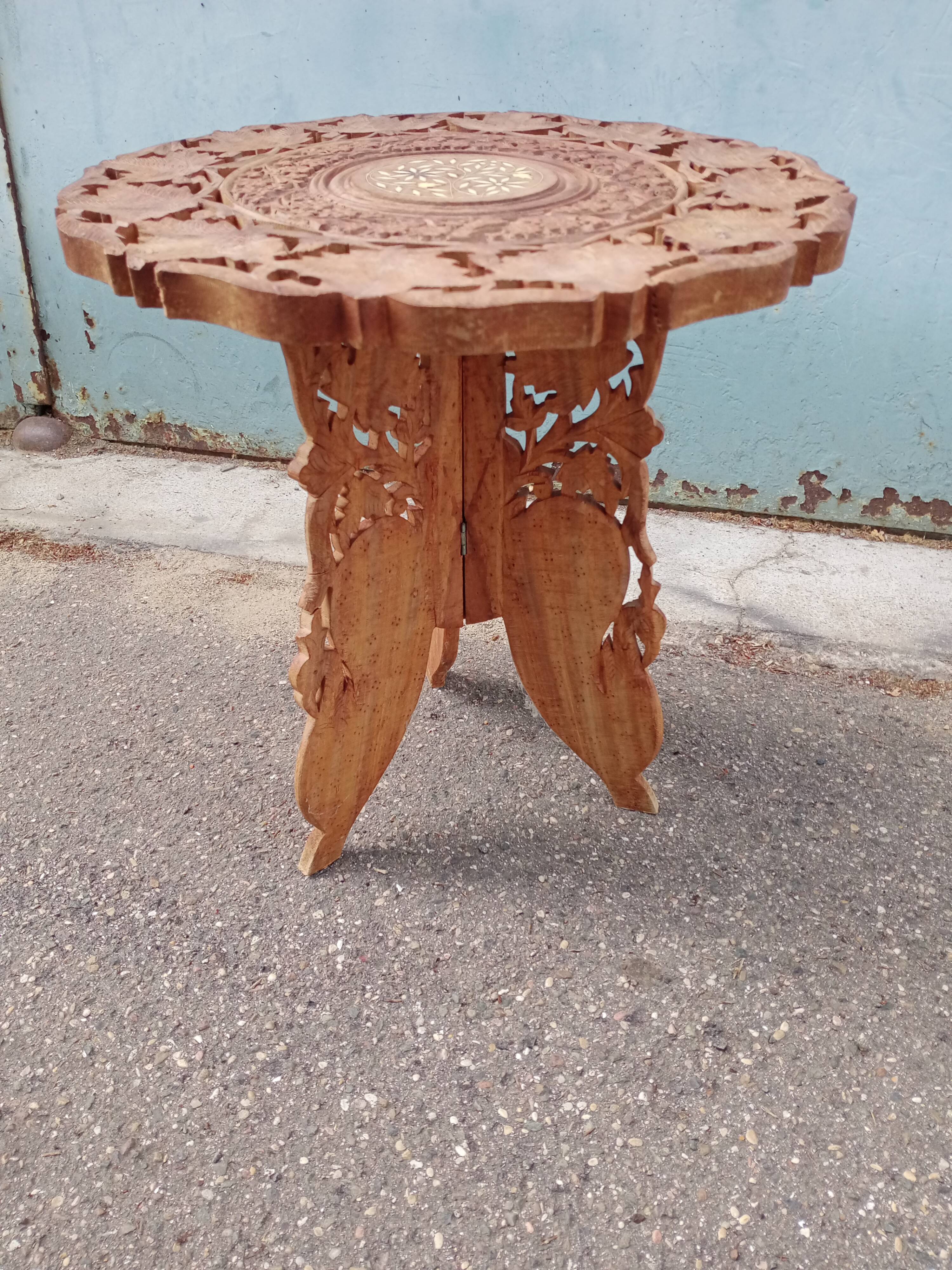 Wood side table