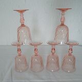 6 large pink glasses Luminarc rosaline twists