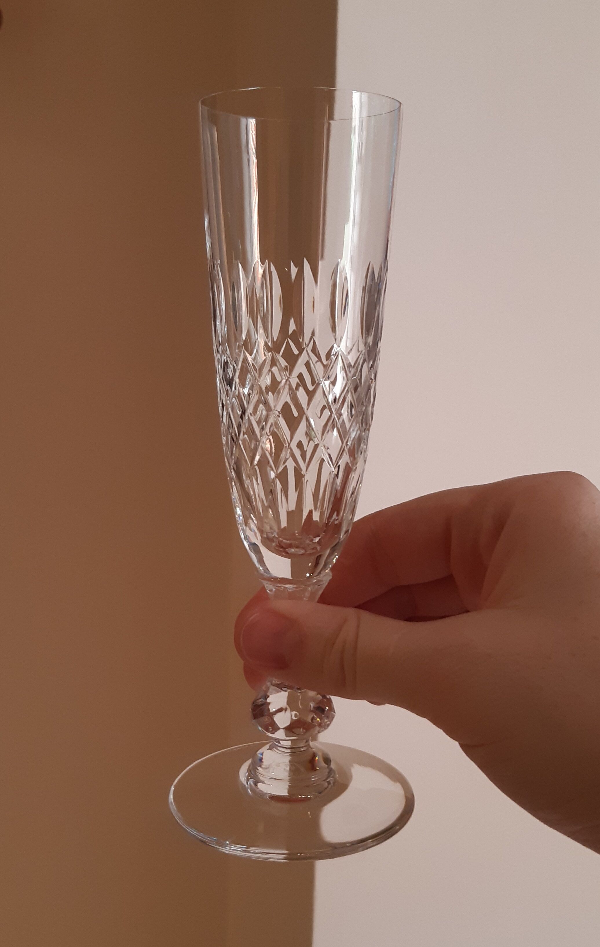 11 champagne flutes on foot in crystal saint louis collection messina model of 1973. stamped