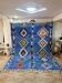 Azure Blue Beni Ouarain Rug - Colorful Berber Patterns - Natural Wool