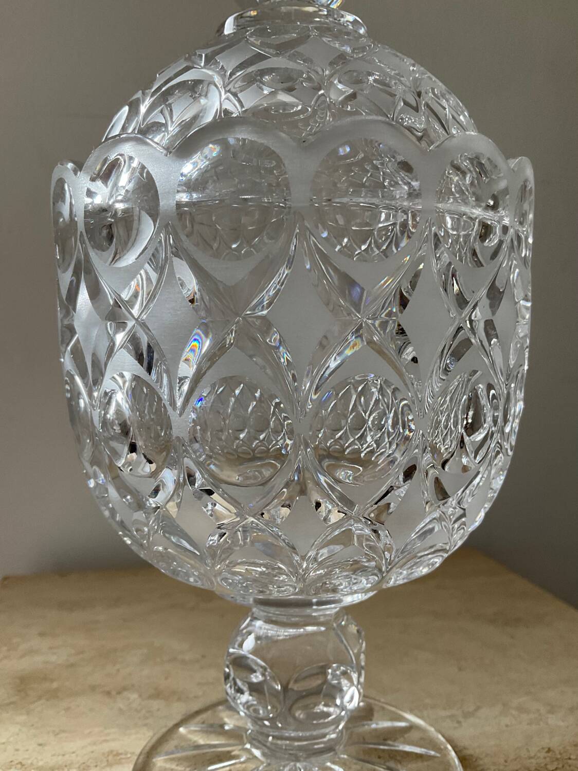 Vintage Crystal Pedestal Jewelry Box
