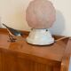 Art Deco powder pink globe lamp and porcelain base
