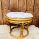 Pouf in rattan and bamboo natural color 70s.