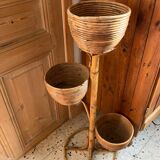 Rattan plant stand